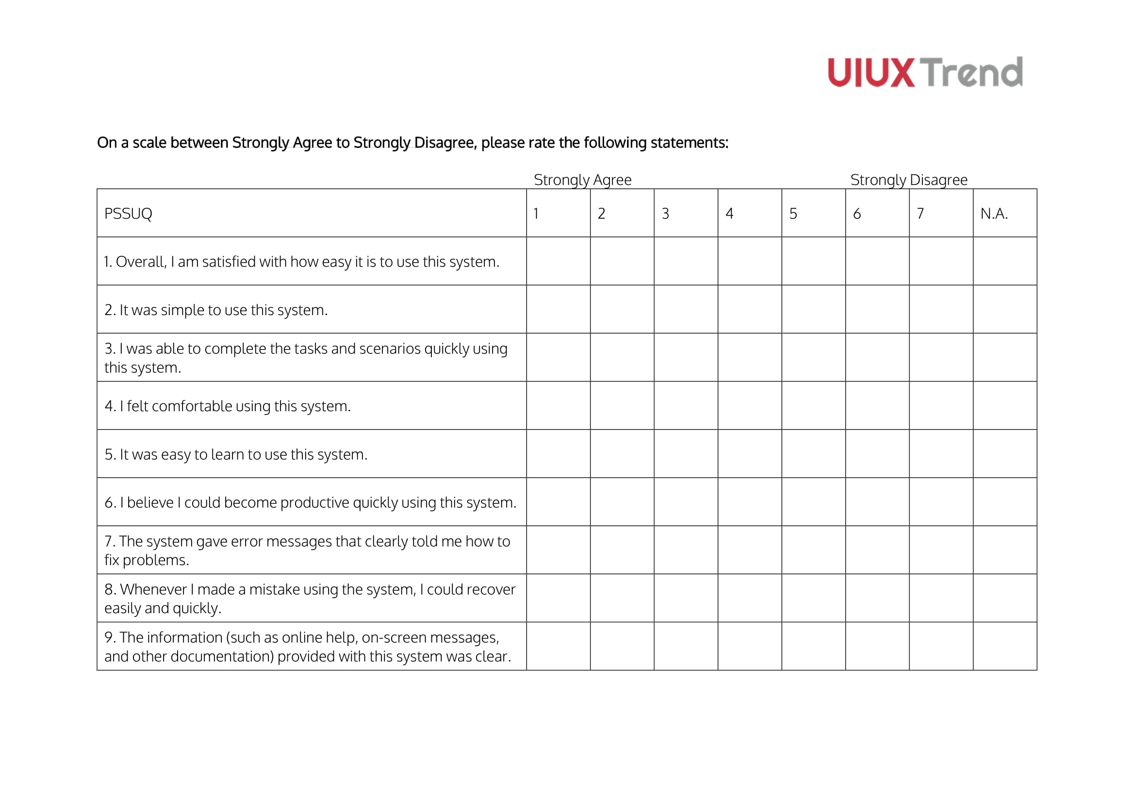 usability survey
